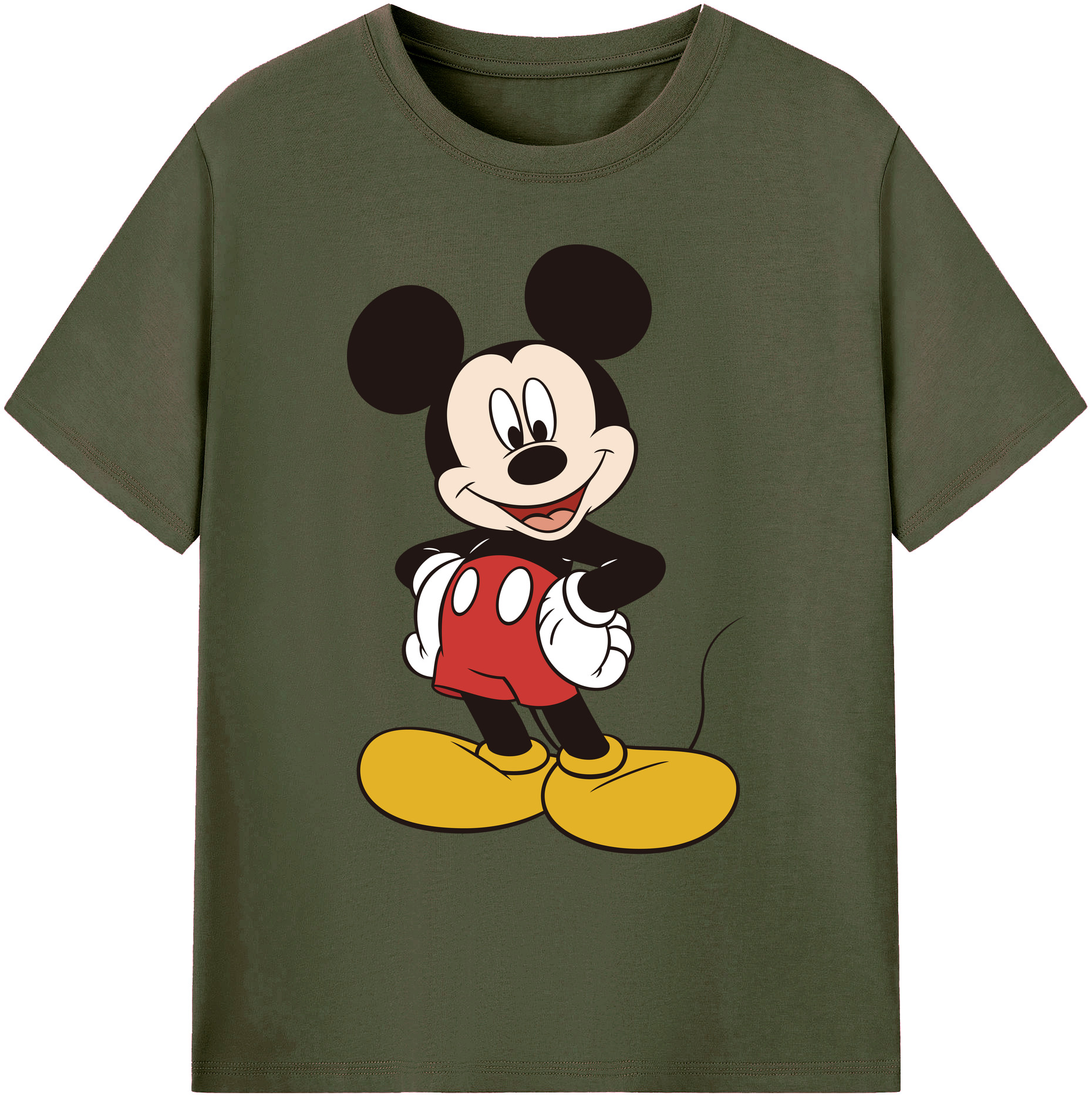 ミッキーマウス Mickey Mouse 綿100％ メンズ半袖Tシャツ｜肌触りやわらか＆通気性